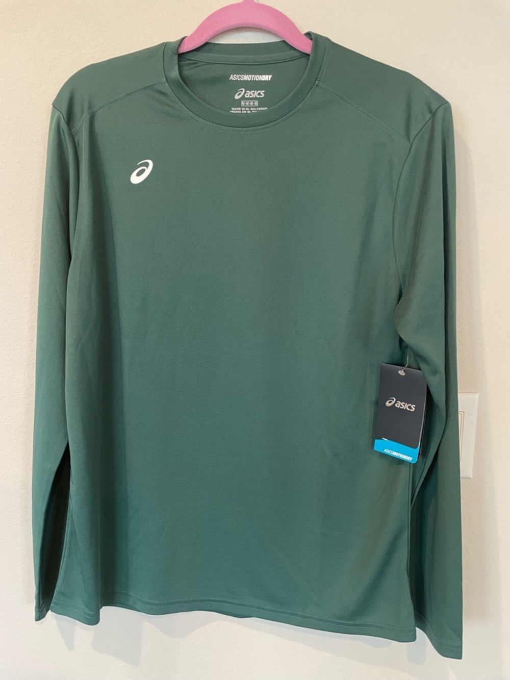 NWT Men’s Motion Dry LONG SLEEVE CORE TOP Shirt Green Size M Running Sport Gym